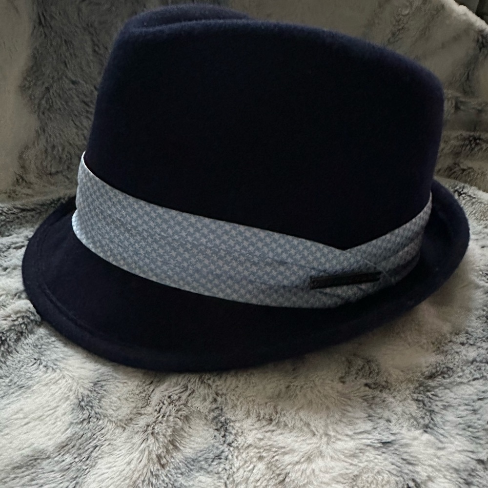 Men’s Navy Velour Fedora